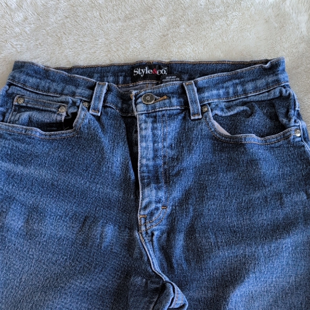 Style & Co. Blue Straight Jeans Classic Denim
